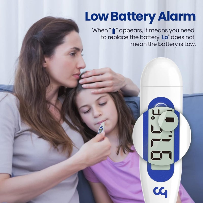 Femometer Thermometer for Adults and Kids, Digital Thermometer with Fever Alert, Memory Recall, C/F Switchable, for Oral, Rectal or Under Arm Use, Klein Blue - Image 2